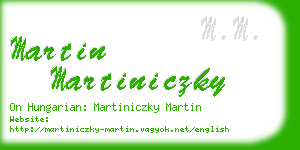 martin martiniczky business card